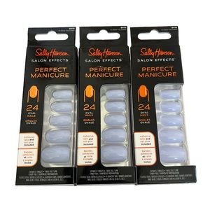 Sally Hansen salon effects perfect manicure OV111 24 oval nails, 3 pack. New